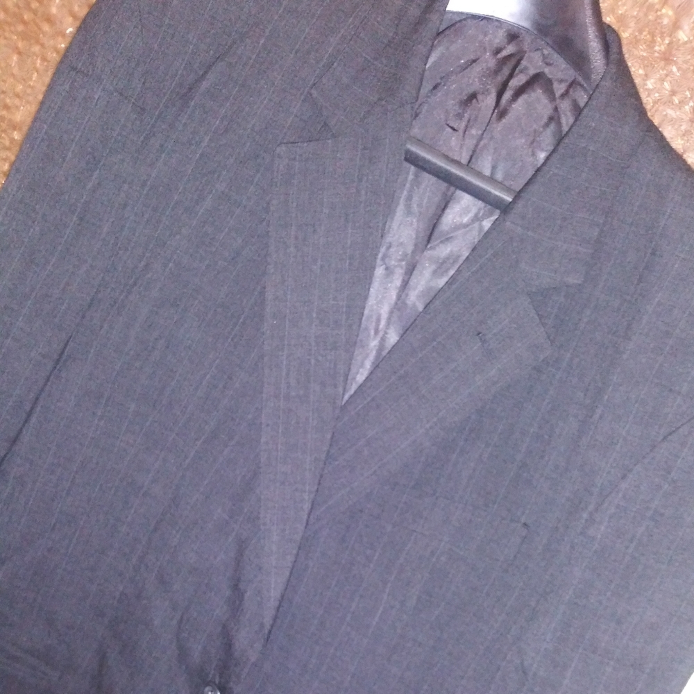 Jos. A Bank Dark Gray White Stripe Blazer Size 42R